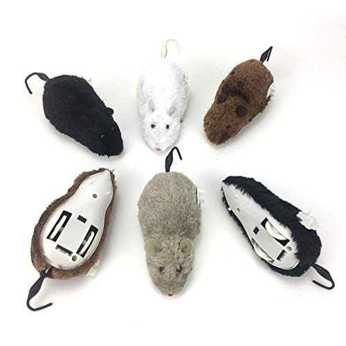 Mangdunt 6 Pack Wind Up Racing Mice, Realistic Looking Mice, Each Measures 4-1/2" Long