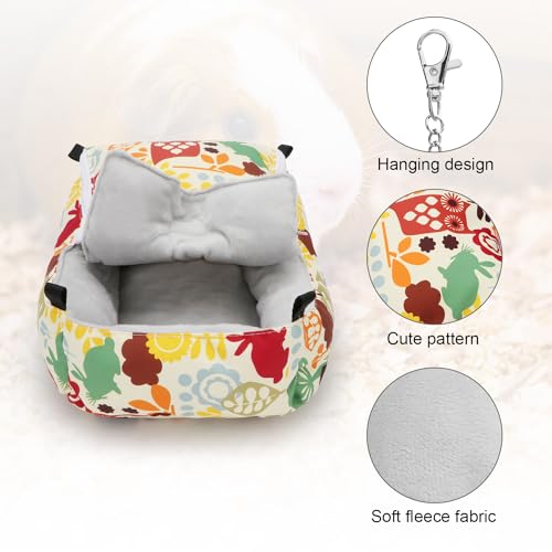 Wontee Guinea Pig Bed Warm Hammock Snuggle Bed for Young Guinea Pig Small Ferret Rat Sugar Glider Squirrel (Yellow) - color: Yellow