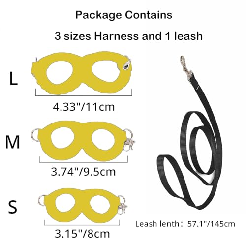 Meow&Woof 3 Pack Sugar Glider Harness and Leash Set Small Animal Training Walking Vest for Squirrel Hamster Rat Yellow - color: Yellow