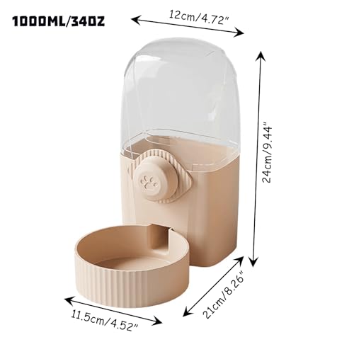 Hanging Cage Automatic Pet Food Water Dispenser 34oz, Large Capacity Feeder Gravity Refill Food and Siphon Suction Water Set for Dog Cat Rabbit Chinchilla and Ferret (Food Dispenser) - color: Food Dispenser