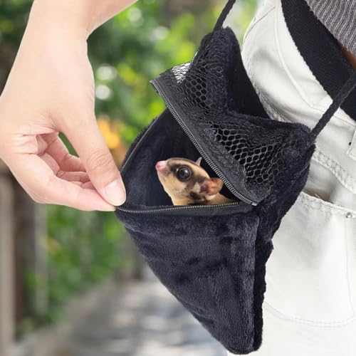 Small Pet Carrier, Sugar Glider Pouch for Men & Women Travel Bag | Premium plush small pet carrier pouch for adults. Breathable mesh travel crossbody bag for sugar glider. Durable pet gear.