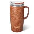 Swig Life 22oz Insulated Travel Mug with Handle & Lid, Saddle Stitch Cognac | Triple Insulated Stainless Steel - Handle & Lid Included - Keeps Coffee Hot or Cold - Cup Holder Friendly - color: Saddle Stitch Cognac, size: 22 Ounces