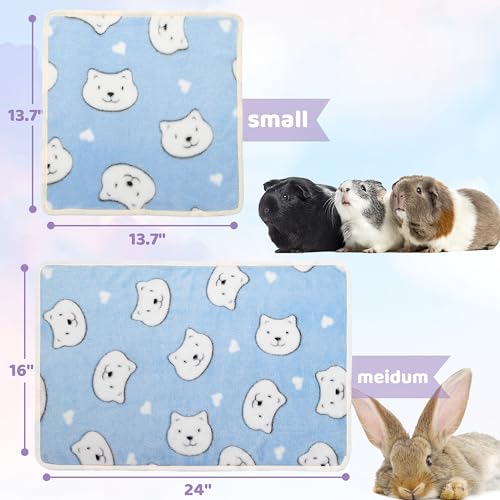 Guinea Pig Blankets 6 Pack, Soft Fleece Small Animal Cage Liners | Washable Pet Bedding Mat & Cozy Cuddle Pads for Rabbit, Hamster, Chinchilla, Hedgehog, Guinea Pig (13.7x13.7in) - color: 6 Pack, size: 13.7"*13.7"