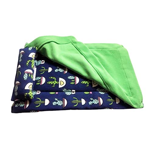 Dnoifne Reptile Sleeping Bag, Reptile Pets' Sleeping Bag Set with Pillow and Blanket, Hideout Habitat with Soft Warm for Bearded Dragon Leopard Gecko Lizard (Blue) - size: Blue Rectangle