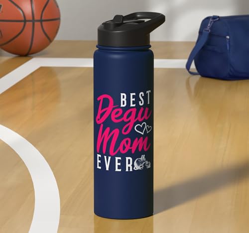 Best Degu Mom Ever Rodents Stainless Steel Insulated Water Bottle - color: Navy Blue