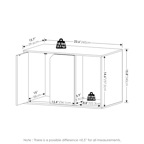 Furinno Peli Small Litter Box Enclosure, French Oak Grey - color: French Oak Grey, size: Small