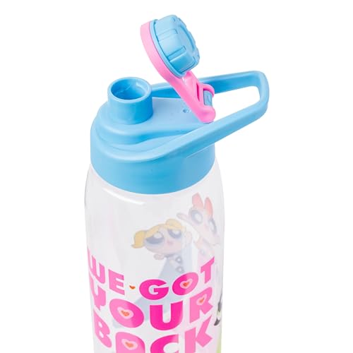 Silver Buffalo Powerpuff Girls We Got Your Back, Water Bottle, 28oz | Bubbles, Buttercup and Blossom, Includes Screw-On Lid, 0.83 Liters - color: Powerpuff Girls, size: 28 Ounces