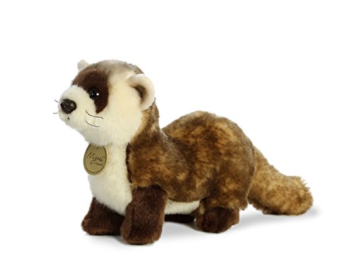 Aurora® Realistic Miyoni® Black Footed Ferret Stuffed Animal - Lifelike Details Make a Cherished Companion - Perfect for Decorating Bedrooms or Classrooms - Brown 10.5 Inches