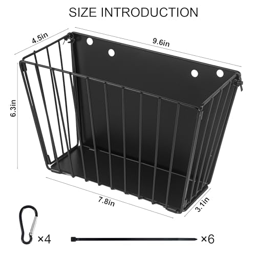 Rabbit Hay Feeder, with Heavy-Duty Metal Frame， Hay Holder for Rabbits - for Rabbits， Bunny, Guinea Pigs, Chinchillas， 9.6x4.5x6.3 inch - color: Black-1PCS