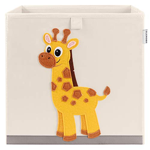 13 Inch Animal Cube Storage Bins, Foldable Fabric Kids Toy Box & Toy Chest | Kids Storage Cubes, Toy Storage Organizer Basket for Toddlers, Boys and Girls, Playroom and Nursery (Elegant Giraffe) - color: Elegant Giraffe