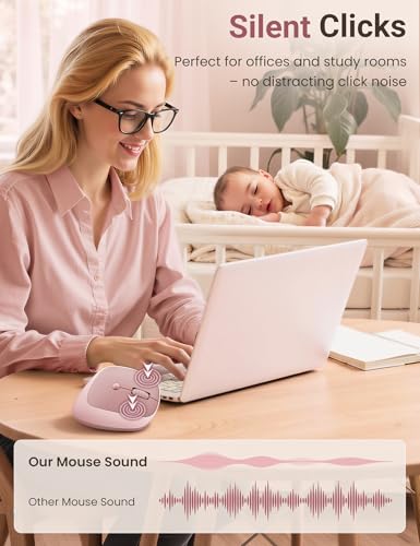 Ergonomic Vertical Wireless Mouse, 57°, Small/Medium Hands, Pink | Rechargeable, Quiet Click, 800/1200/1600 DPI, 2.4GHz USB Receiver, Forward/Back Buttons, Computer Mouse for Laptop PC Mac - color: Pink