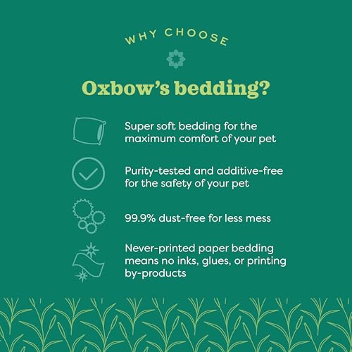 Oxbow Small Animal Bedding, Hamster, Guinea Pig, Rabbit, Natural, USA, 28 L | Pure Comfort, Hamster Bedding, Guinea Pig Bedding, Low Dust, Virgin Paper, Litter Box, Bunny, Rats, Gerbils, Chinchillas - color: Natural, size: 28 Liter
