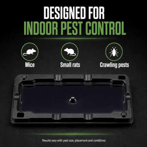Guarden Extra-Large Glue Traps for Mice & Small Rats | 10 Pack – 10 x 5 in Rigid Sticky Trays, Peanut-Butter Scented, Pesticide-Free Indoor Pest Control - size: Ten Sticky