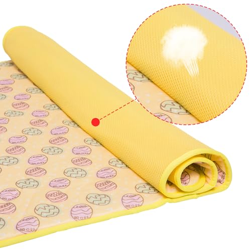 Pet Cooling Mat Cat Dog Cushion Pad Summer Cool Down Comfortable Soft for Pets and Adults (S, Yellow) - color: Yellow Egg, size: S: 15.5'' x 19.5''