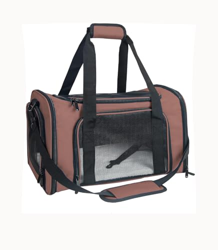Soft Sided Carrier for Small Medium Cats Dogs,Removable Pad Collapsible Travel Pet Carrier Large Brown - color: Brown, size: 20.0"L x 13.0"W x 13.0"H