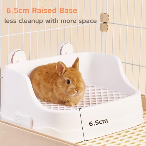 Rabbit Litter Box, Small Animals Litter Tray for Cage Detachable Bedding Litter Pan Potty Toilet Trainer Corner for Pet Rabbits Guinea Pigs Hamsters Chinchillas (Blue) - color: Blue