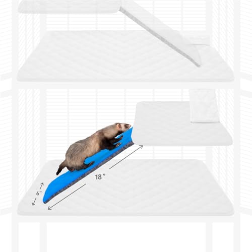 Paw Inspired Fitted Fleece Ramp Cover for Critter Nation Cage, Blue | Ladder Liner for Ferret Nation/Critter Nation Cage, For Ferrets, Rats, Chinchillas, Hedgehogs, Small Animals, Pets - color: Blue, size: Ramp Cover