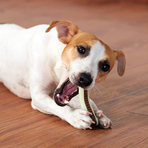 Dog Chew Toys for Aggressive Chewers Large Breed,2 Pack Beef Flavor Indestructible Dog Teething Chew Toys Bones for Large/Medium/Small Puppies,Pet Toy with Nylon - size: 2 PCS-Beef Flavor