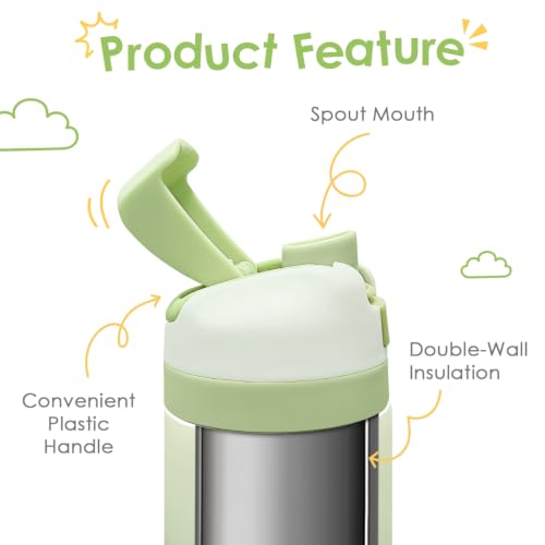 Dinosaur Kids Insulated Stainless Steel Water Bottle 16 Oz, Travel Tumbler for School, Sports for Boys, Girls, Birthday, Back To School - color: Dinosaur
