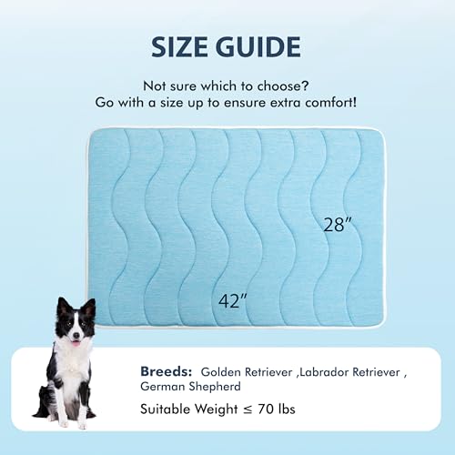 MICROCOSMOS 0.8" Thick Cooling Dog Foam Pad & Summer Pet Sleeping Mat, Machine Washable, Materials Safe, Portable Flat Pet Bed for Dogs.(Grey, 42" x 28") - color: Gray, size: 42"L x 28"W x 0.8"Th