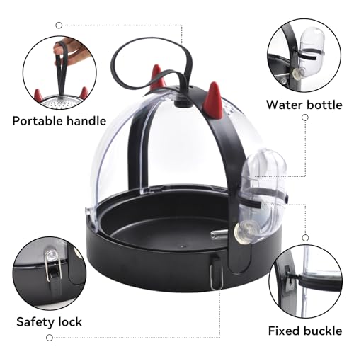 Portable Hamster Cage Travel Bag, High Permeability Hamster Travel Carrier with Water Bottle Small Pet Hamster Travel Carrier Cage for Hamster Gerbils Mice Guinea Pigs Sugar Glider(Black) - color: 【Black】