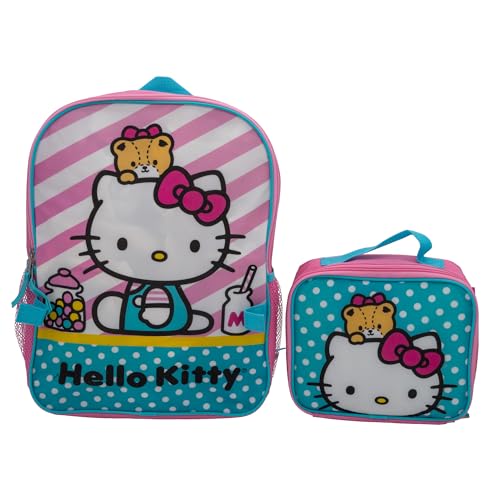 AI ACCESSORY INNOVATIONS Hello Kitty 2 Piece Backpack Set, Girls Kawaii 16" School Bag, Pink - color: Hello Kitty