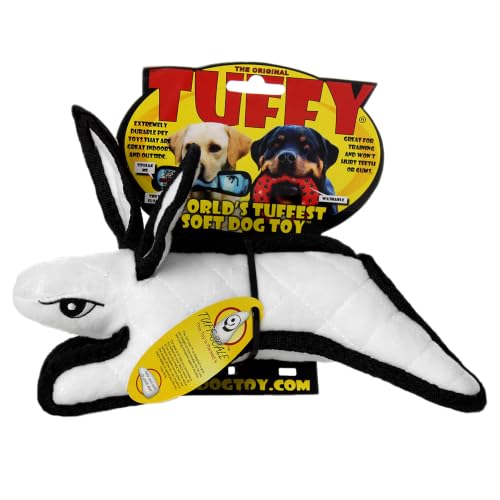TUFFY® : 2 Pack Jr Rabbit Dog Toy: Ultra Durable Plush Toy with Multiple Layers & Reinforced Seams, Washable and Floats, Original Construction - color: 2PK White Jr Rabbit