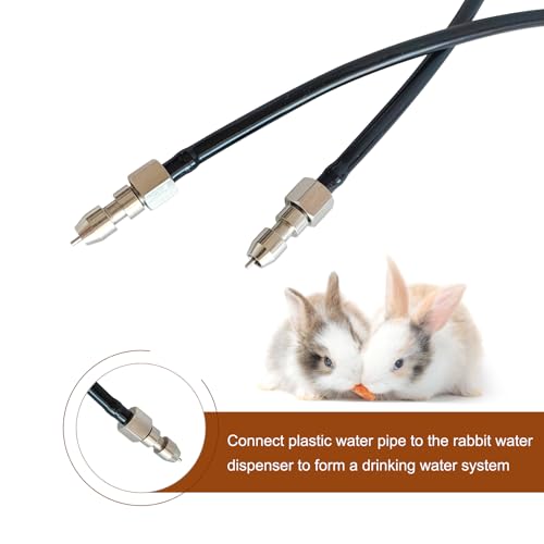 10Pcs Stainless Steel Rabbit Nipples Water Dispenser for Cage - color: metal