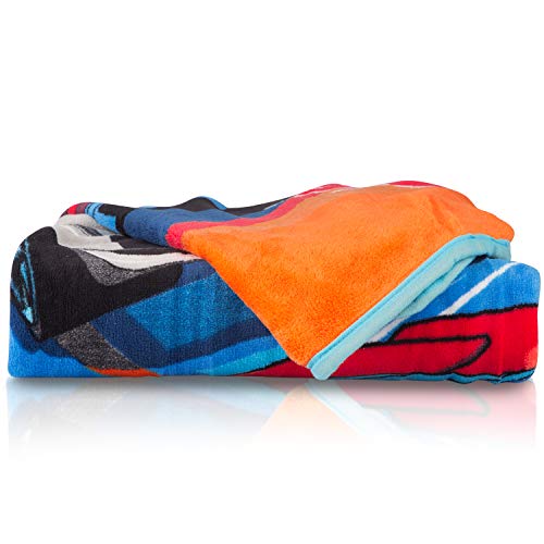 Franco Kids Bedding Super Soft Micro Raschel Throw, 46 in x 60 in, Hot Wheels - color: Hot Wheels, size: 46 in x 60 in