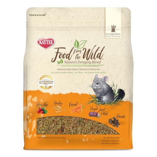 Kaytee Food from the Wild Chinchilla (Chinchilla Food), 3 Pounds | Pet food for gut health. High-fiber pellets. Timothy hay, natural probiotics, no added sugar - size: 3 Pound (Pack of 1)