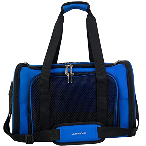 Airline Approved Soft Sided Pet Carrier, 17.5X11X11 Travel Tote with Soft Padded Bedding with Strong 1/4" Wood Base, Seatbelt & Luggage Attachment, Perfect for Cats and Small Dogs