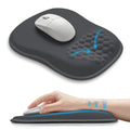 Hokafenle Ergonomic Wrist-Hugging Mouse Pad Wrist Support, U-Shaped Holding Wrist Rest Mousepad for Carpal Tunnel Pain Relief with Cushioned Memory Foam Slope Massage Bulge (10.2x8.3 in,Dark Grey) - color: Dark Grey