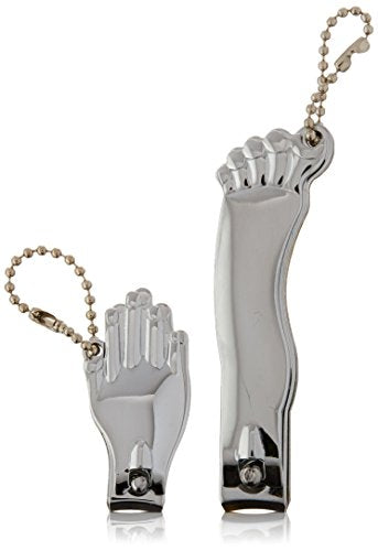 Kikkerland Hand and Foot Nail Clippers Set, Silver - size: Silver