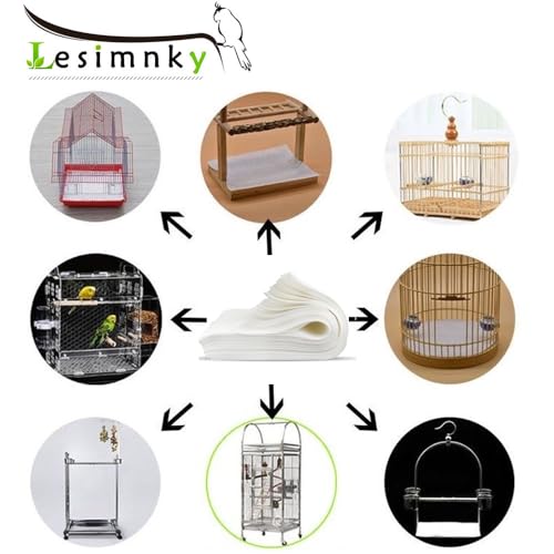 120 Pieces Bird Cage Liners-11'' X 17''Disposable Non-Woven Bird Cage Paper Liners Precut Absorbent Fecal Tray Cages Cushion Pad Mat Cuttable Pet Animal Cages Cushion for Parrot (White)