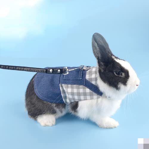 Rabbit Harness and Leash for Walking Escape Proof - Cute Mesh Breathable Bunny Vest Harness Outdoor Camping Hiking Training - Also Suit for Ferret Kittn Puppy Small Animals (Medium) - size: Medium