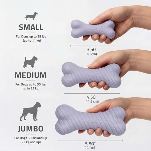 Playology Dual Layer Bone Dog Chew Toy - Jumbo, Lamb Scent | Rubber Construction, All Natural Scent, Heavy Duty Design - size: Jumbo, style: Lamb