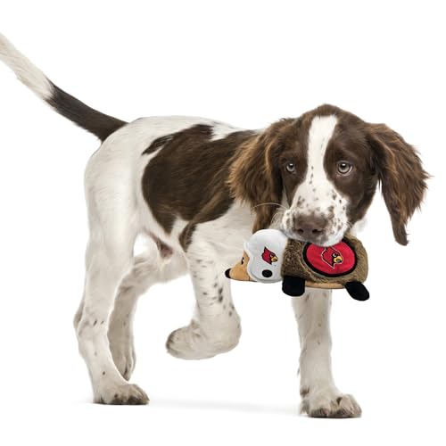 NCAA Louisville Cardinals Plush Hedgehog Toy for Dogs & Cats, Cool Soft Pet Toy for Fun and Interactive Play, Dog Chew Toy with Squeaker, Licensed Hot Pet Toy - color: Louisville Cardinals