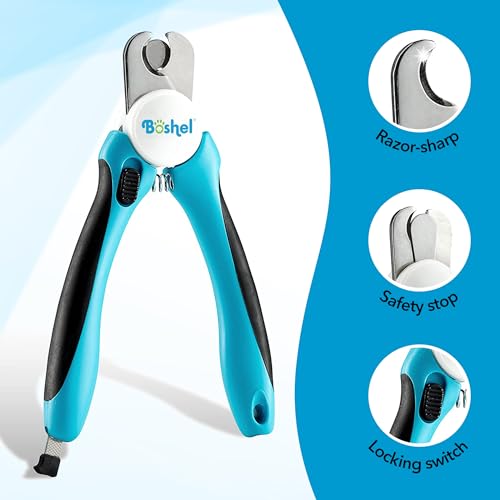 Large Dog Nail Clippers with Safety Guard to Avoid Over-Cutting Nails and Free Nail File, Razor Sharp Blades, Professional at Home Grooming - size: Large/Medium