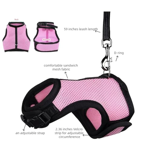 MANON ROSA Rabbit Harness and Leash Set - Adjustable Escape-Proof Training and Walking Gear for Guinea Pigs Bunnies Chinchillas Hamsters Ferrets Rats Kittens and Small Dogs Puppies Cats (Green,XL) - color: Green, size: XL