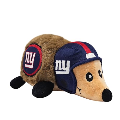 NFL New York Giants Plush Hedgehog Toy for Dogs & Cats, Cool Soft Pet Toy for Fun and Interactive Play, Dog Chew Toy with Squeaker, Licensed Hot Pet Toy - color: New York Giants