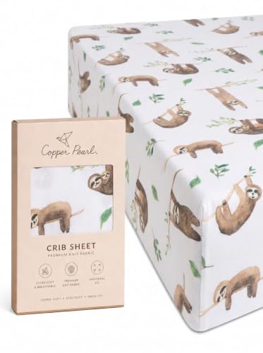 Copper Pearl Premium Knit Crib Sheets: Breathable and Soft, Fitted for Standard Mattresses, Perfect for Baby Registry or Shower Gift, Noah - color: Noah