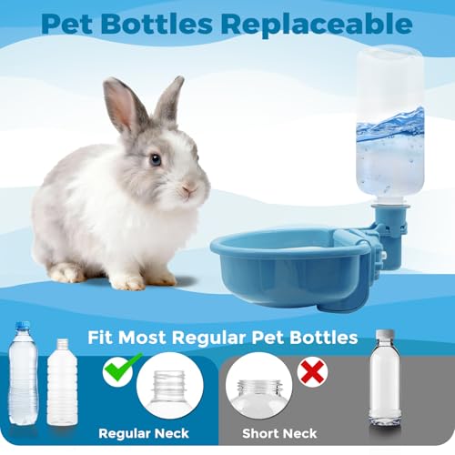 VANNON Gravity Pet Water Bowl, 16oz Anti-Splash Crate Dispenser, Blue | Anti-splash gravity water bowl with a floating disk helps reduce spills while keeping water cleaner for everyday hydration. - color: B-Blue, size: 16oz