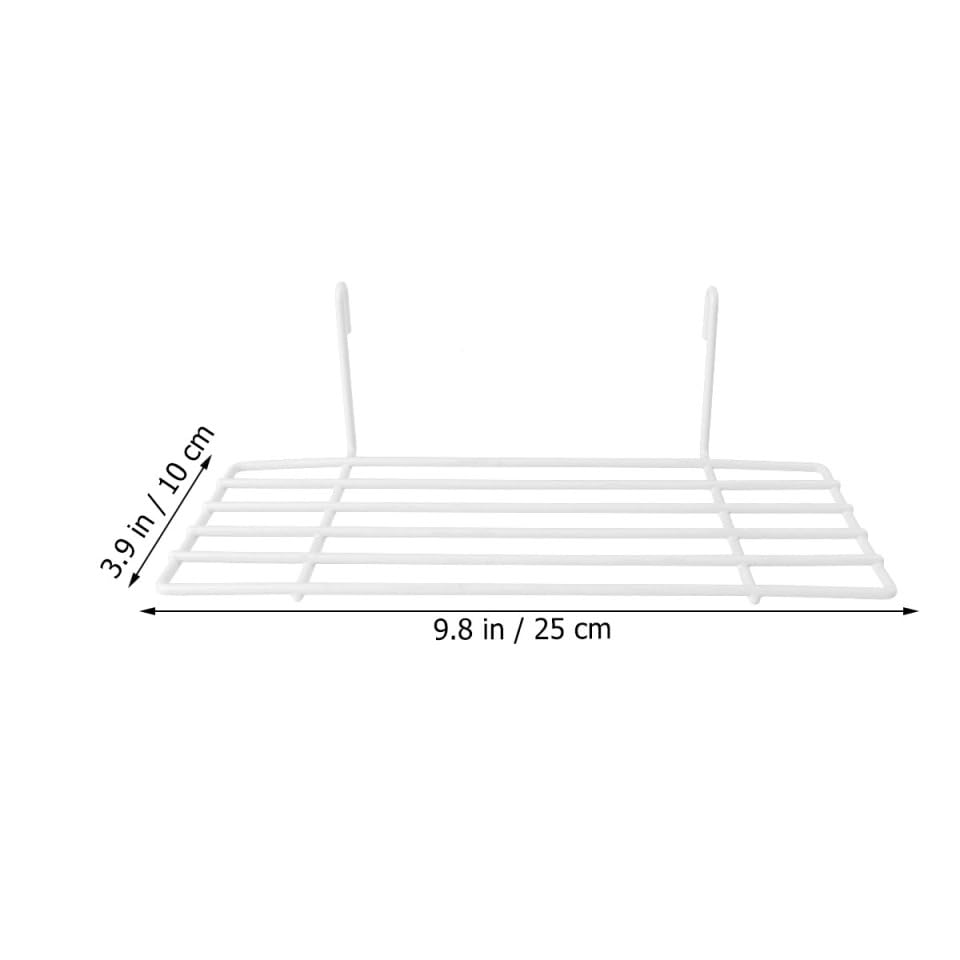 TEHAUX Bird Cage Shelves Iron Frame Shelf with Hanging Hooks Grid Wall Shelf for Parrot Perching Climbing and Resting Wall Decoration for Small Plants or Display - color: White