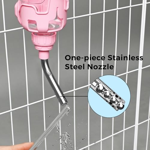 Vannon Dog Crate Water Bottle, 34oz Top-Fill Pet Water Dispenser, Pink | kennel water bottle helps keep pets hydrated longer with fewer refills and easy daily care. - color: Pink, size: 34oz
