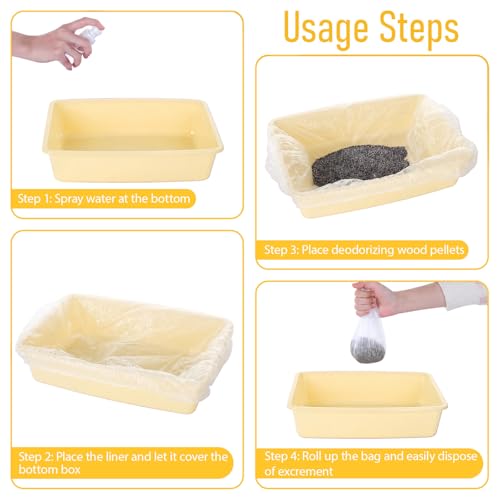 50 PCS Disposable Plastic Cage Liners, Small Animals Leak Proof Toilet Film Litter Pan Bags Film Litter Box Liners for Rabbits, Guinea Pigs, Chinchillas, Hedgehogs, Birds