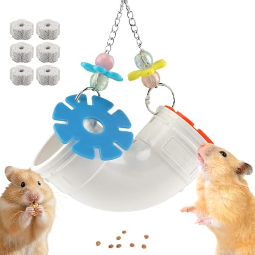Rat Enrichment Toys, Wide Opening Rat Foraging Kit, Slow Feeder Hanging Fancy Mice Cage Accessories Puzzle Toy More Healthy, Easy-Clean Cage Accessories for Mice & Parrots