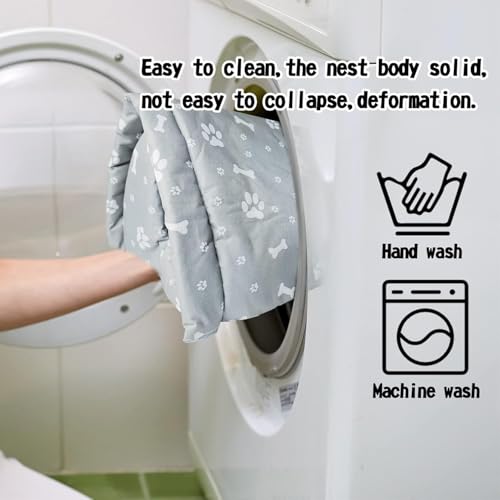 Hamiledyi Bunny Cave Bed Small Animal Warm Nest Habitats Guinea Pig Hideouts Stray Cats Shelter Cage Accessories for Hamster Cats Rat Mice Chinchilla Flying Squirrel (Grey)