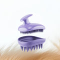 All-purpose Dog Shampoo Bath Brush,Pet Grooming & Soothing Massage Silicone Brush,Fits Ergonomically in the Hand for Long Short Haired Dogs and Cats(Purple) - color: Purple