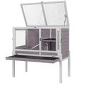 Aivituvin Guinea Pig Cages, Rabbit Hutch with Anti-Chew Frame, Bunny Cage with Cleaning Sliding Tray, 3 Openable Areas, Assemblable Legs, Ramp & Hideout Included - Grey - color: Grape Purple