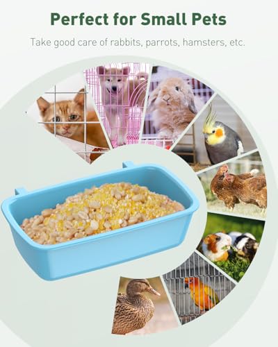 Pawfly 4 Pcs Cage Cups Hanging Plastic Bird Cage Feeders with Hooks 10 oz Rabbit Feeders for Cages Rabbit Food Bowls Waterers Bunny Cage Feeding Dishes for Small Pets Parrots Hamsters Guinea Pigs - size: 4 pcs